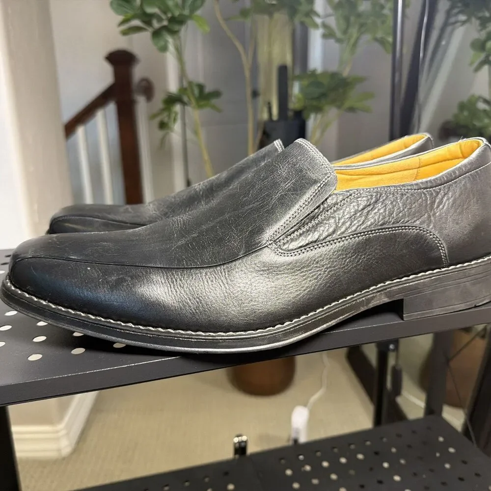 Sandro Moscoloni Men's Black Leather Loafers (Size US 16 D)